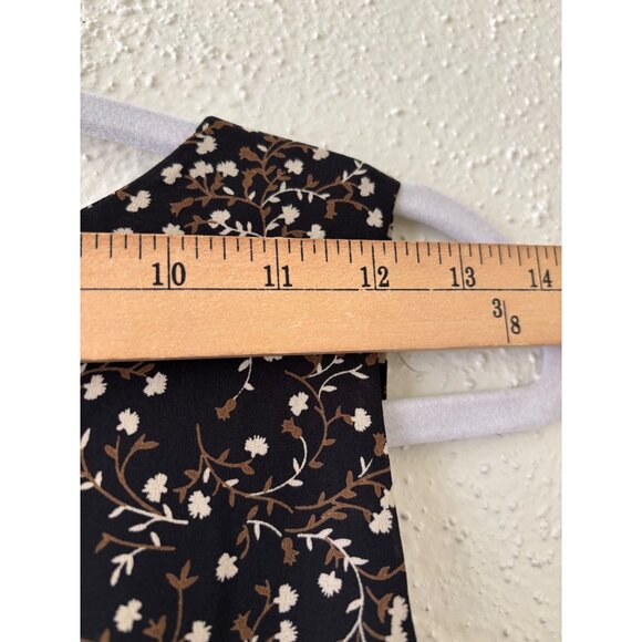 Vintage Contempo Casuals Black Floral Sleeveless Button Front Midi Dress - Picture 7 of 11